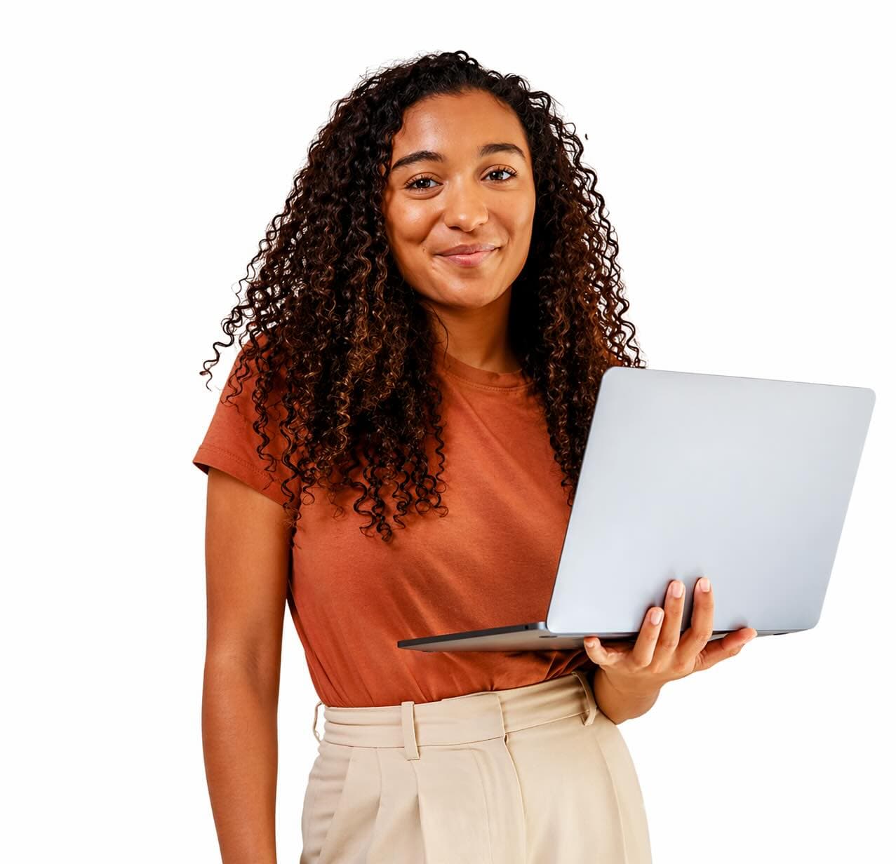 Student studying with a laptop